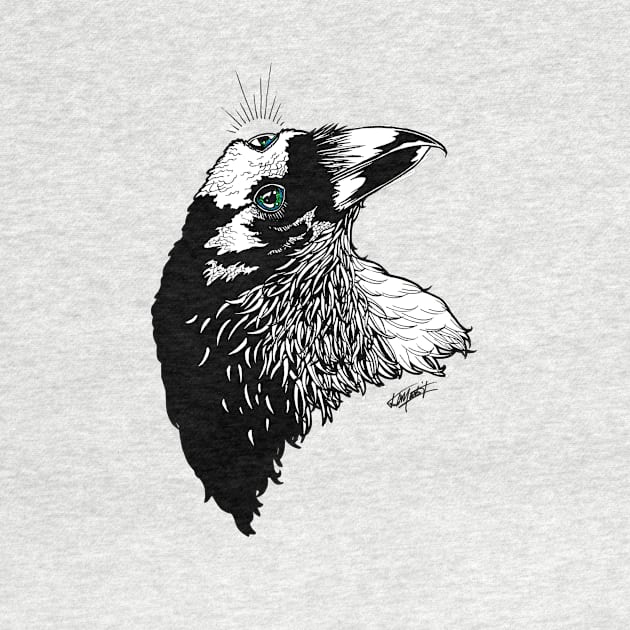 Three-Eyed Raven - B/W by Indi Martin